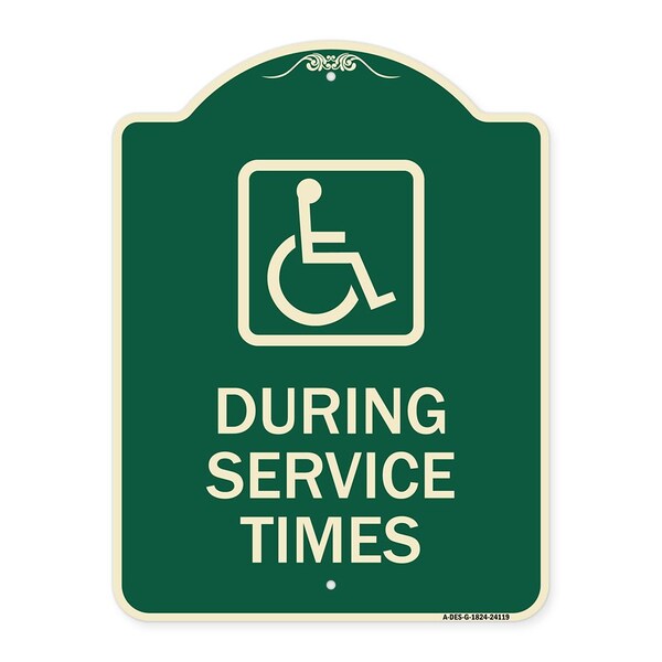 Signmission During Service Times With Graphic Heavy-Gauge Aluminum Architectural Sign, 24" x 18", G-1824-24119 A-DES-G-1824-24119 - main